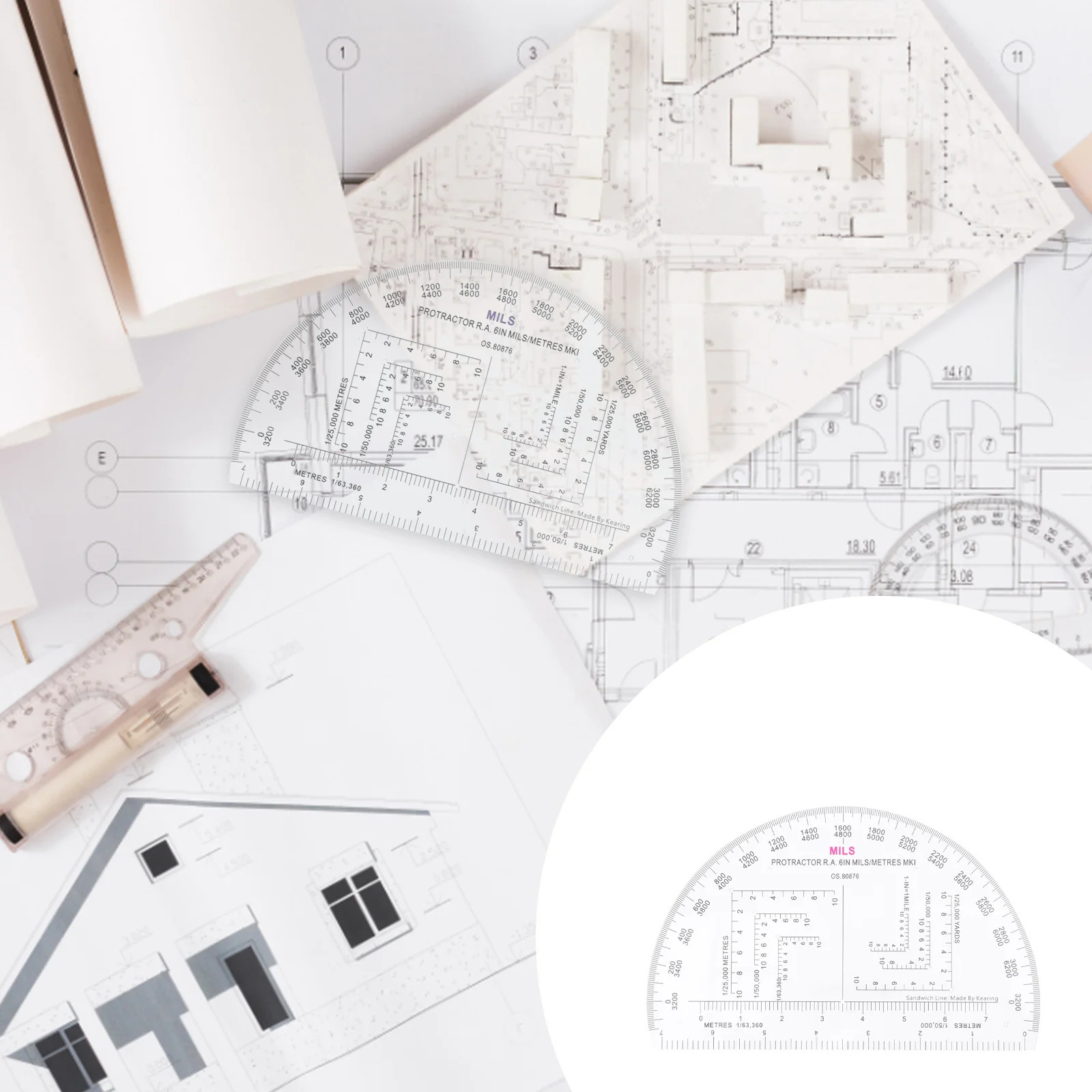 

Military Protractor Heavy Duty Acrylic Angle Measure For Precise Wear-Resistant Ruler Teaching Instrument
