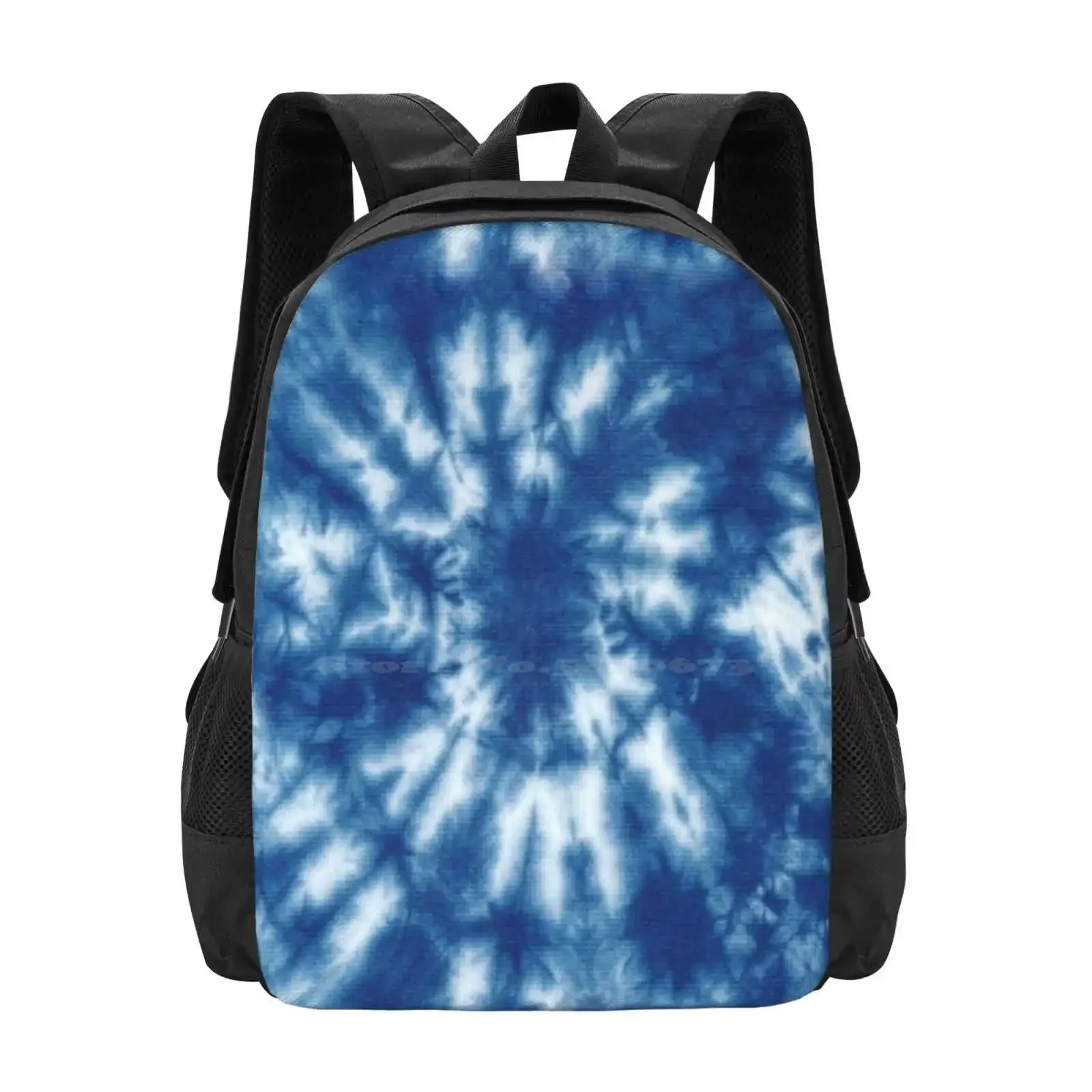 

Tie-Dye Blue And White Indigo Pattern Hot Sale Schoolbag Backpack Fashion Bags Tiedye Tie Dye Pattern Indigo Blue White Hippie