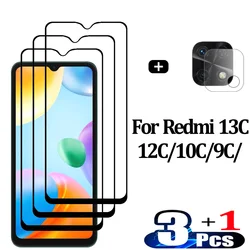 Pelicula, Front Tempered Glass For Xiaomi Redmi 13C 10C NFC Screen Protectors Redmi 12C 10 C 9C cristal templado Redmi10C protector pantalla Redmi 10A 9A verre trempé Redmi 12 C Camera Lens Film