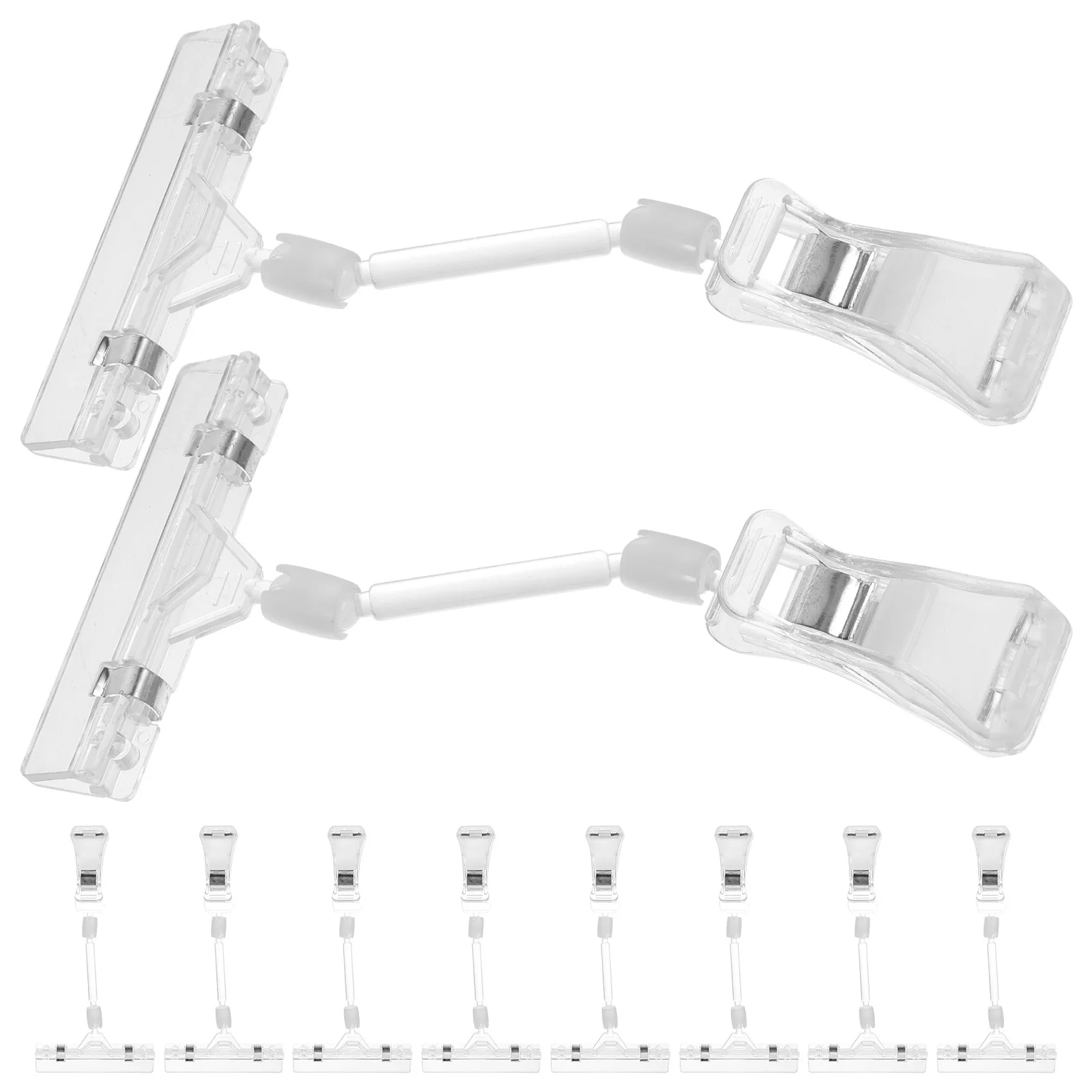 

10Pcs Supermarket Price Tag Clips Clear Sign Holder Clips Swivel Rotatable Merchandise Display Advertising Sign Holders