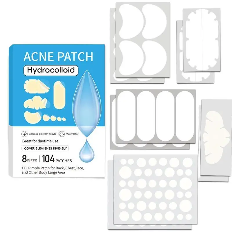 

Large Pimple Patches Bulk For Face Hydrocolloid Multi-shape Invisible Removal Acne Patches Covering Body Forehead Chin Blemishes
