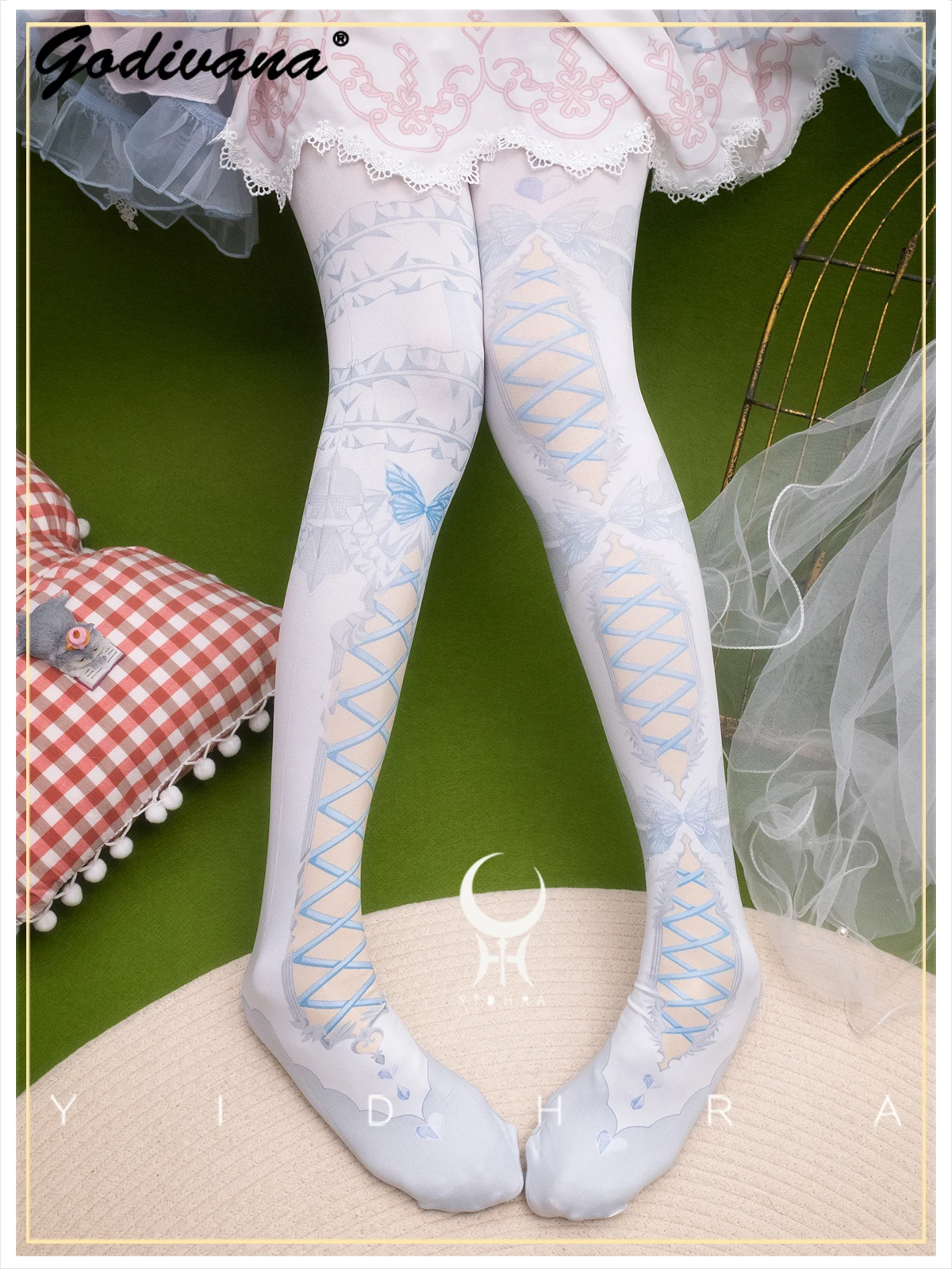 لوليتا مطبوعة جوارب طويلة جديدة للهالوين لطيف فتاة المرأة نحيل لطيف لو الجوارب كوس جوارب