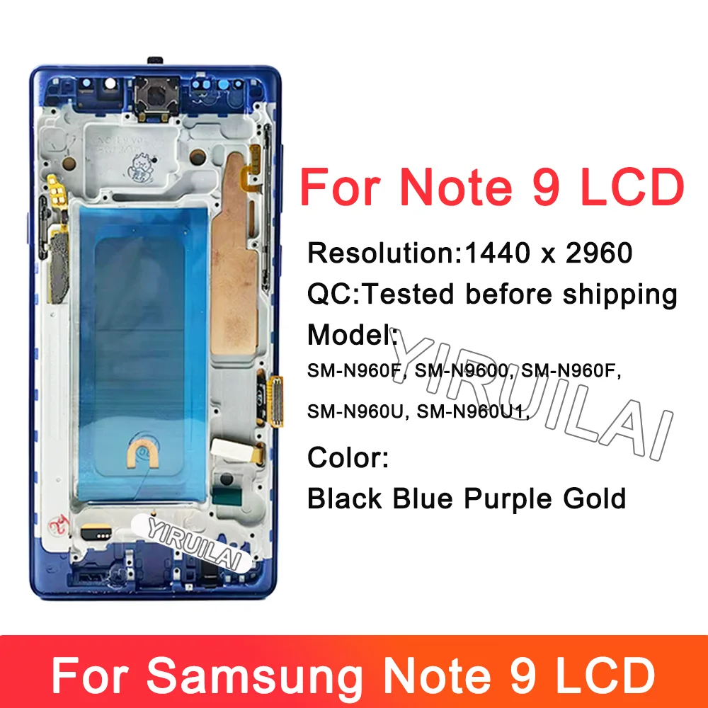 TFT screen For Samsung Galaxy Note 9 LCD N960 N960F Display Touch Screen Digitizer Note 9 Samsung Screen Replacement Parts.