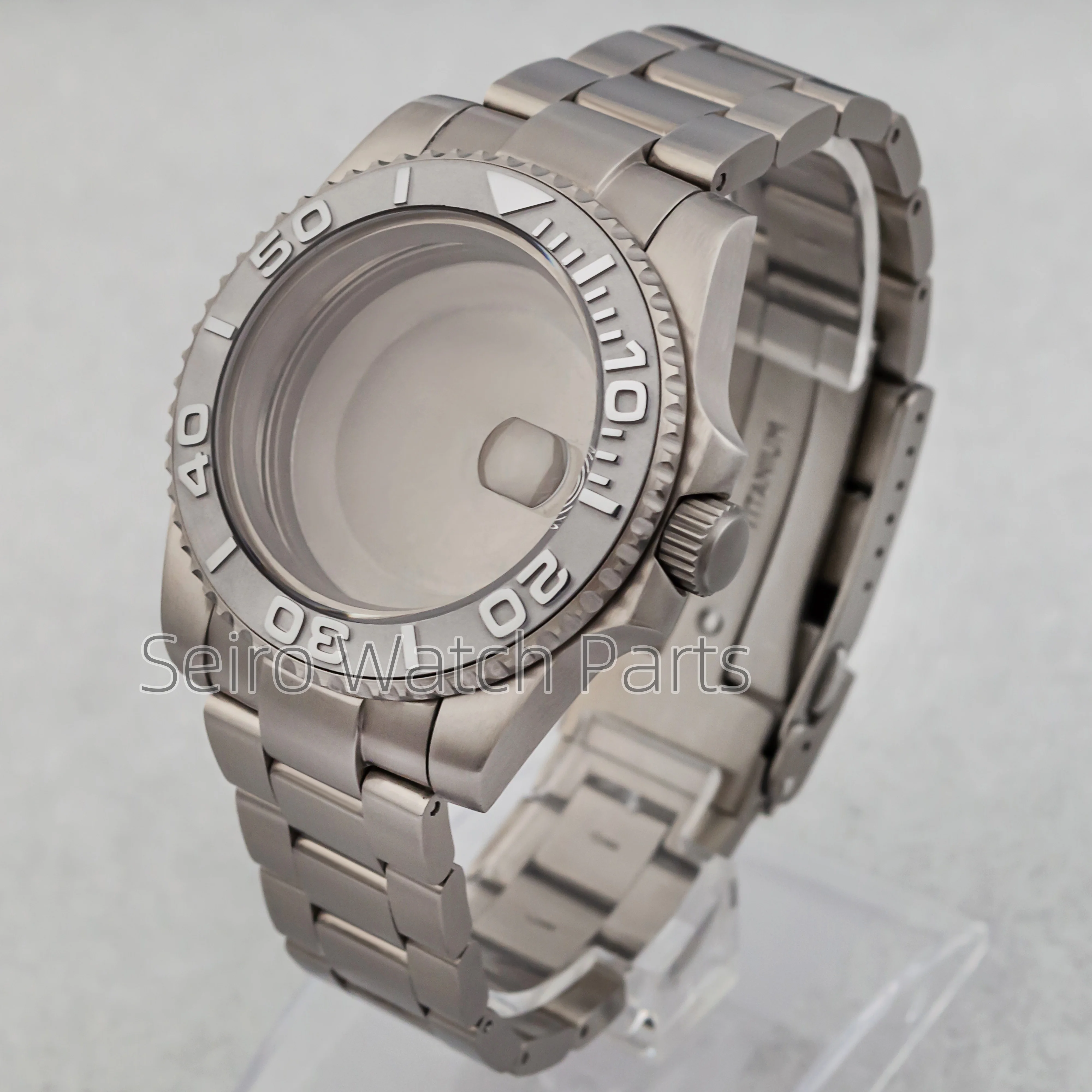 

40mm Titanium NH35 Case Strap Sapphire Crystal 100m Waterproof Diving Case for SUB GMT Yacht NH34 NH35 NH36 ETA2824 Movement