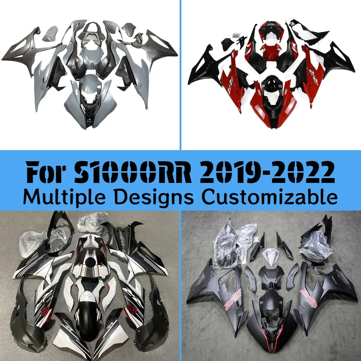 

For BMW S 1000RR 2019-2022 Matte Black Fairing Kit Body Parts S1000RR 19-22 Custom Cowling Motorcycle Fairings