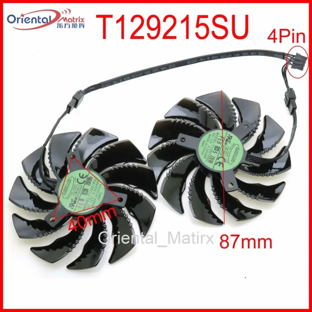 T129215SU 12V 0.50A 87mm VGA Fan For Gigabyte RX480 RX570 GTX1070 GTX1060 GTX1050 GTX1050TI WINDFORCE Graphics Card Cooling Fan