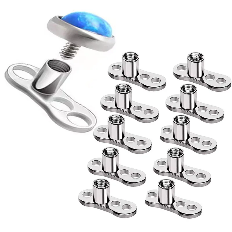 

10 pcs ASTM F136 Titanium EAR PIERC Skin anchor Hidden Micro skin Piercing base for 0.9-1.2mm Piercing Jewelry factory wholesale