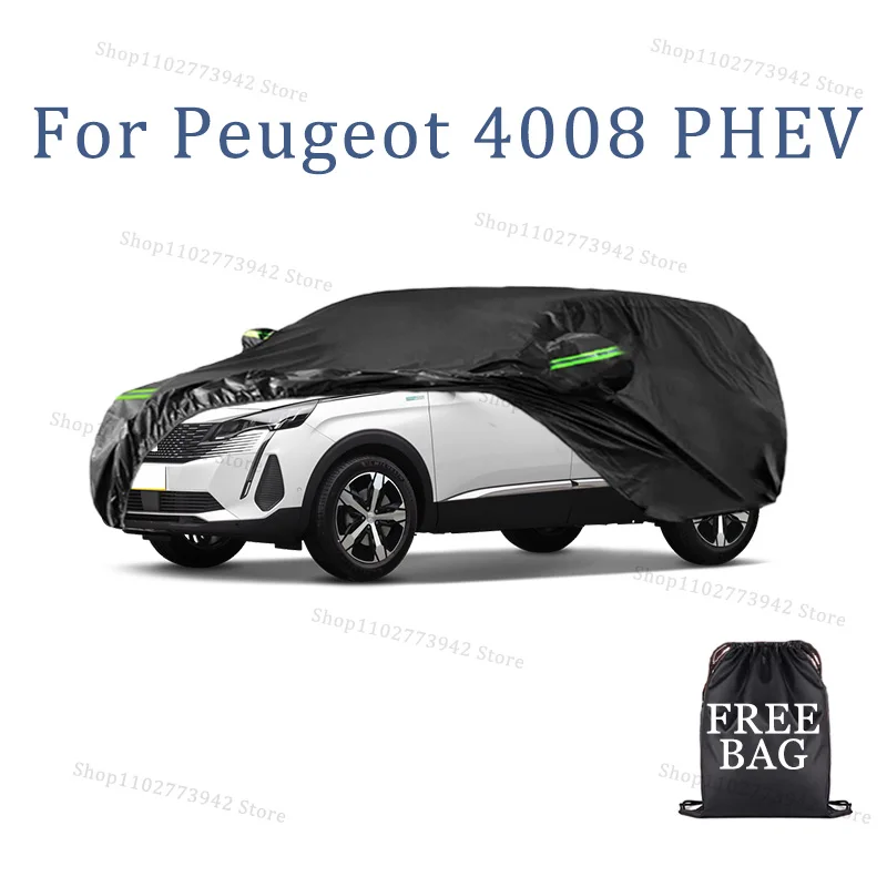 

For Peugeot 4008 PHEV Car Cover Full Covers with Reflective Strip Dustproof UV Scratch-Resistant Sunscreen Protective cover