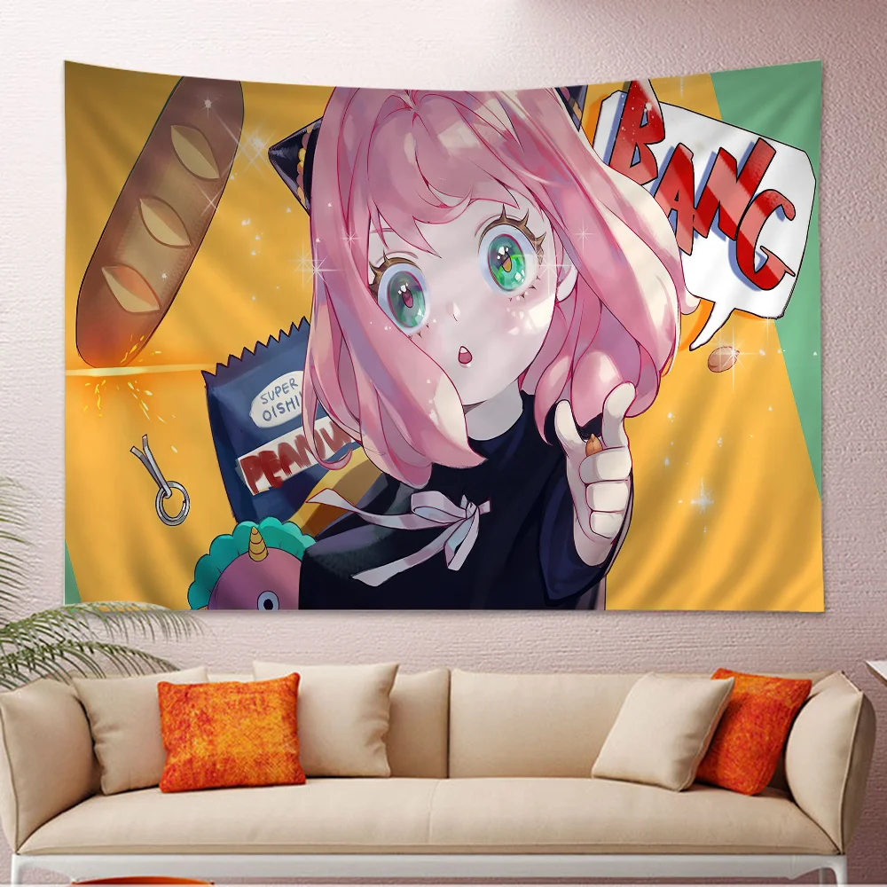 Spy X Family Anime Anya Hippie Wall Hanging Tapestries for Living Room Home Dorm Decor Kawaii Room Decor