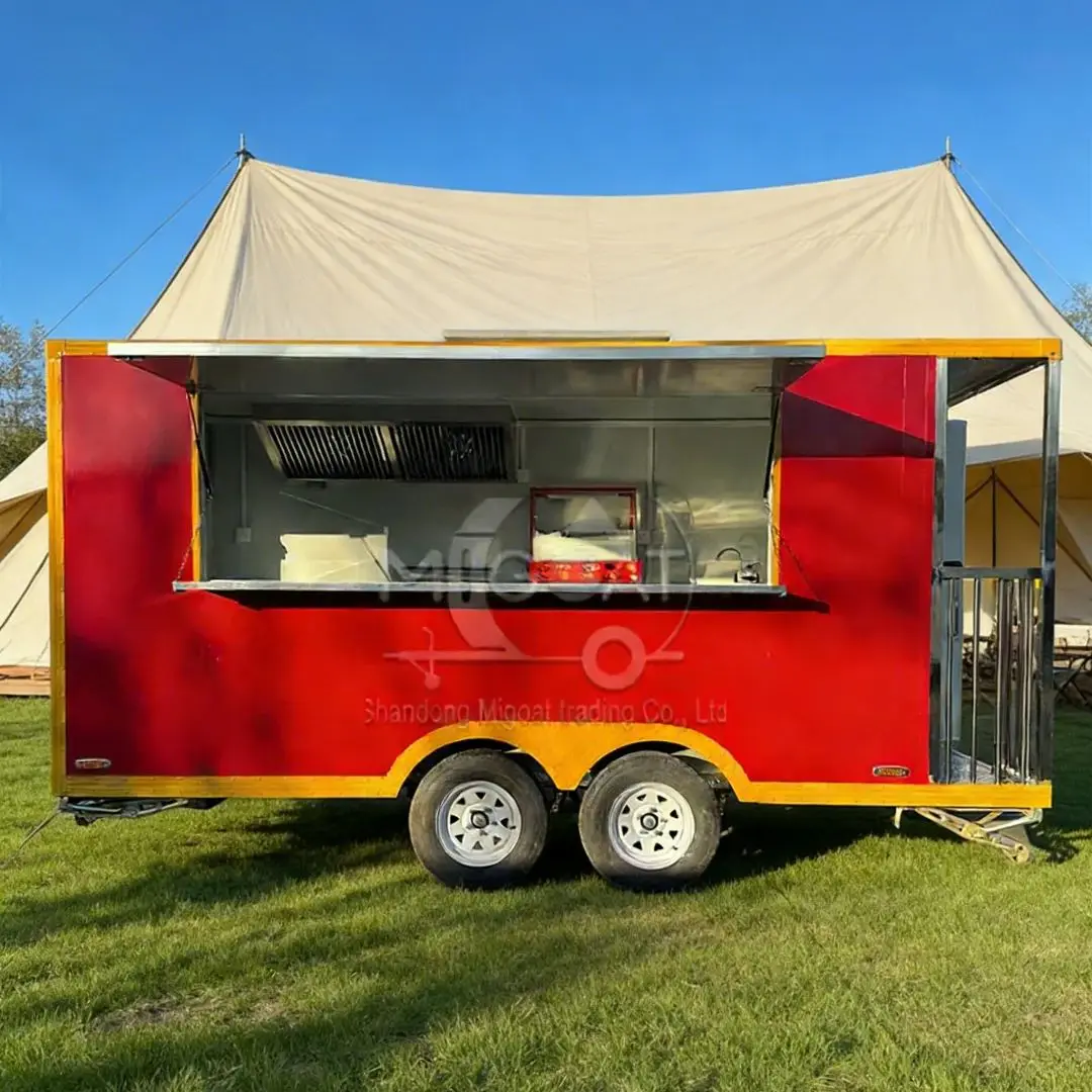 Commercial All-in-One Mobile Catering Trailer Food Truck with Exhaust System for Breakfast And Fast Food Mobile Business