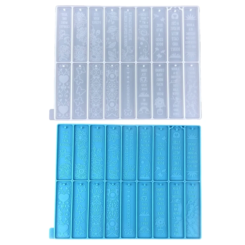 

Large Small Rectangular Flower Full Page Bookmarks Silicone Mold with Hole for Epoxy Resin Jewelry Making DIY Crafts