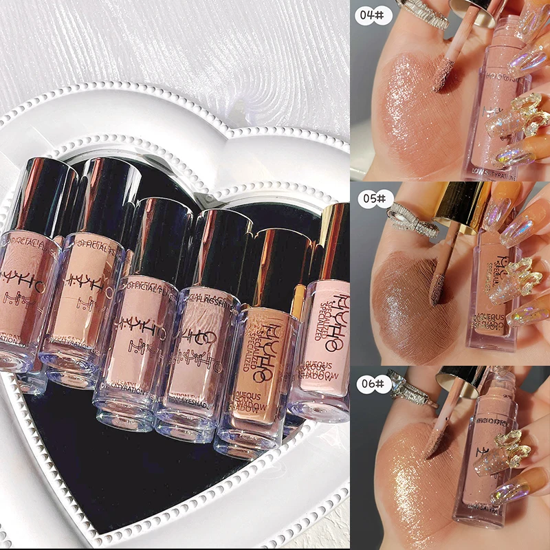 Fard à paupières liquide mat Long imperméable, liquide fin scintillant, haute luminosité, délicat, tout avec un maquillage pour les yeux influenceur