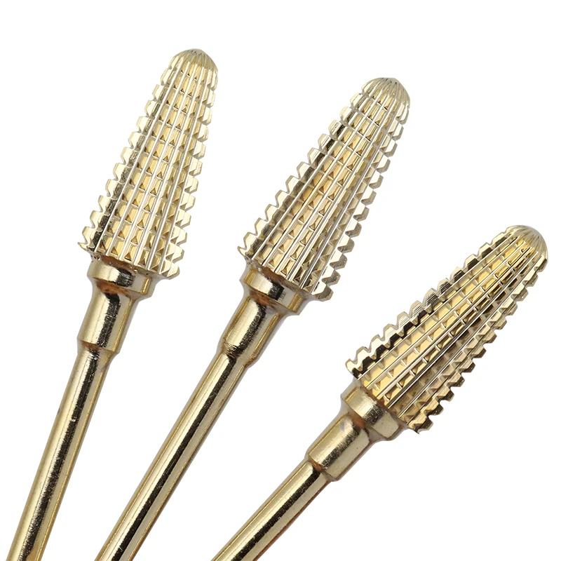 

Round 2way Gold Pro Whole Carbide Nail Drill Bits Nail Art Electric Drill Machine Files Nail Art Tools cut and polish nail