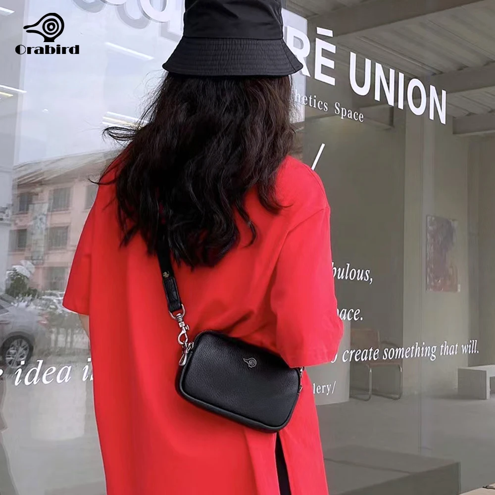 Torebka Crossbody Orabird dla pań Mini torebka na telefony komórkowe miękka prawdziwa skóra moda luksusowa mała urocza torebka na ramię