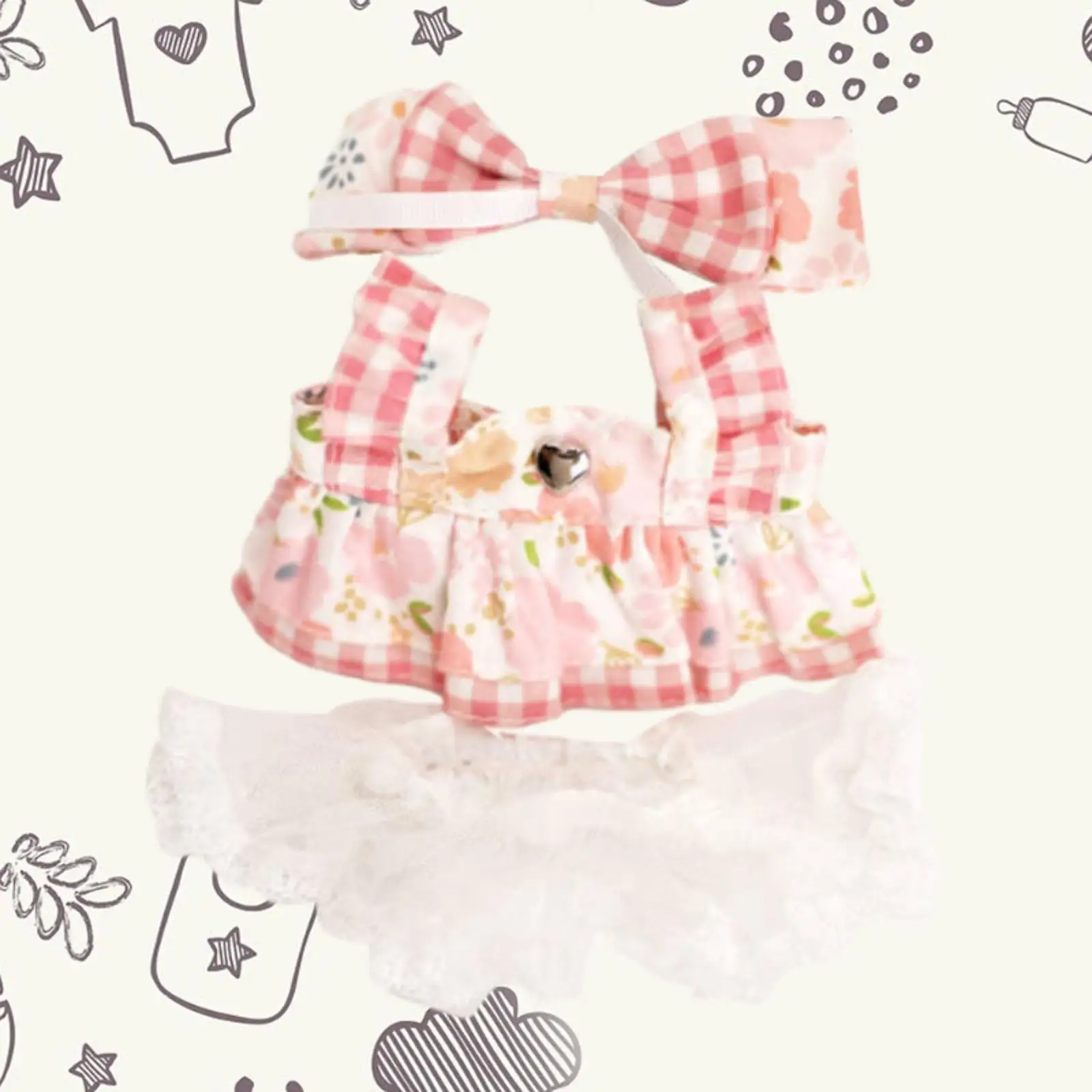 20cm 봉제 인형 드레스 인형 옷 DIY 인형 장난감 여자아이 선물 사진 소품 부드럽고 세련된 드레스업 인형 의상