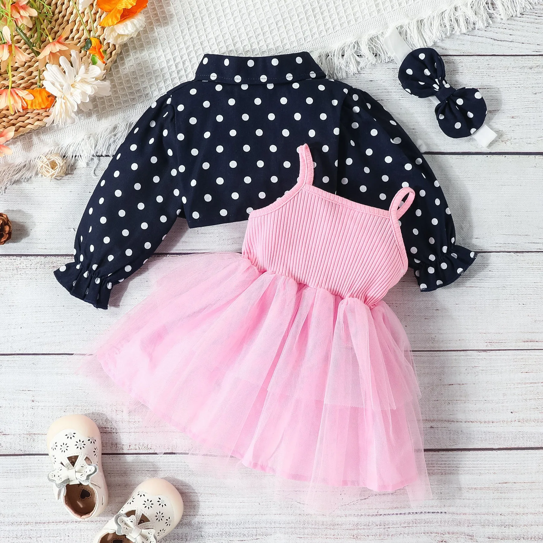 Baby Halloween Dresses With Coat Red Dots Jacket and Black Dress Princess Birthday Party Dress For Girls Baby Cake Smash Outfit