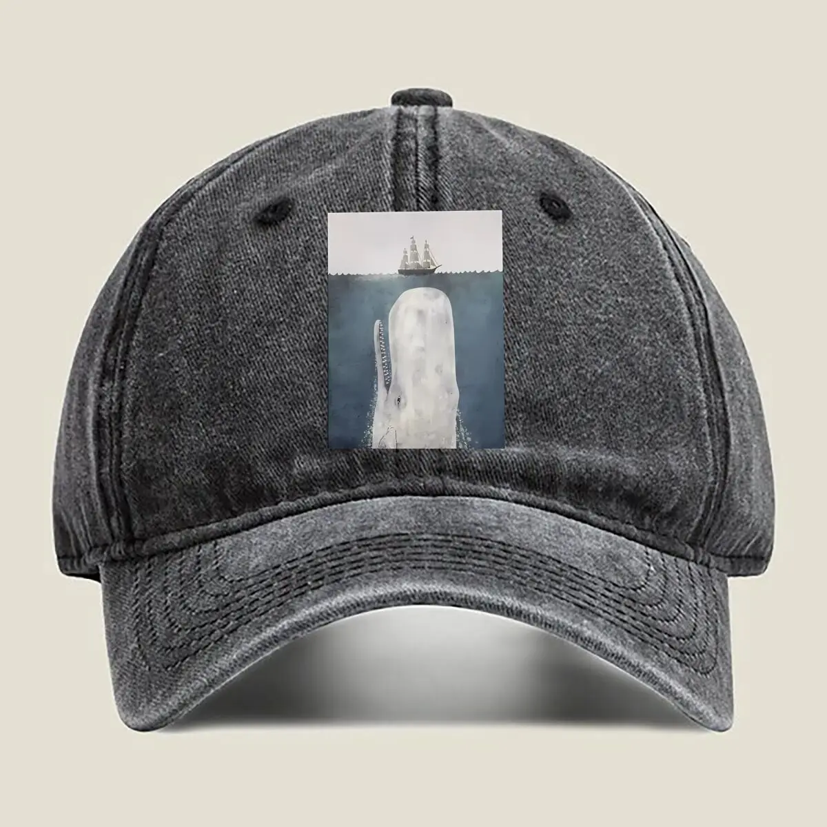

Whale - Realistic, Photo, Bold, Minimalist, Nature - Themed Washed Baseball Cap