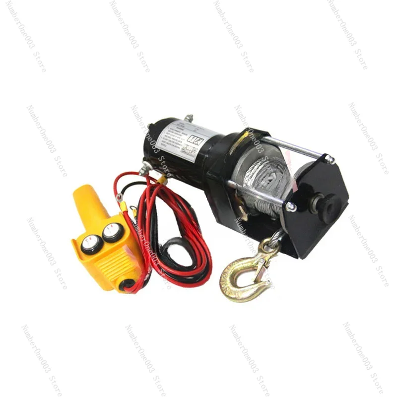 Self-Rescue Off-Road Electric Winch, Vehicle Traction, Crane, 3000lb, 12V, 24V