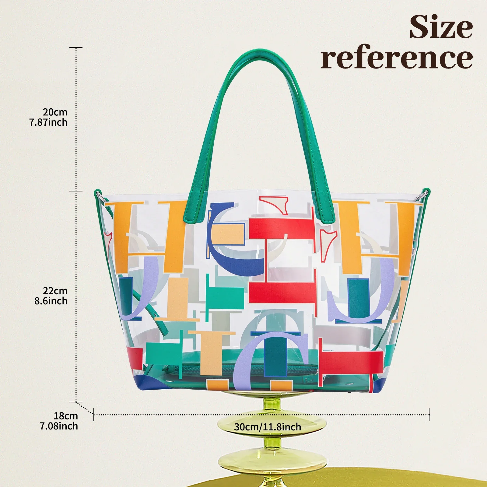 CH Beach Bag Brand New Transparent Jelly Handbag Waterproof Women\'s Swimming Storage Bag