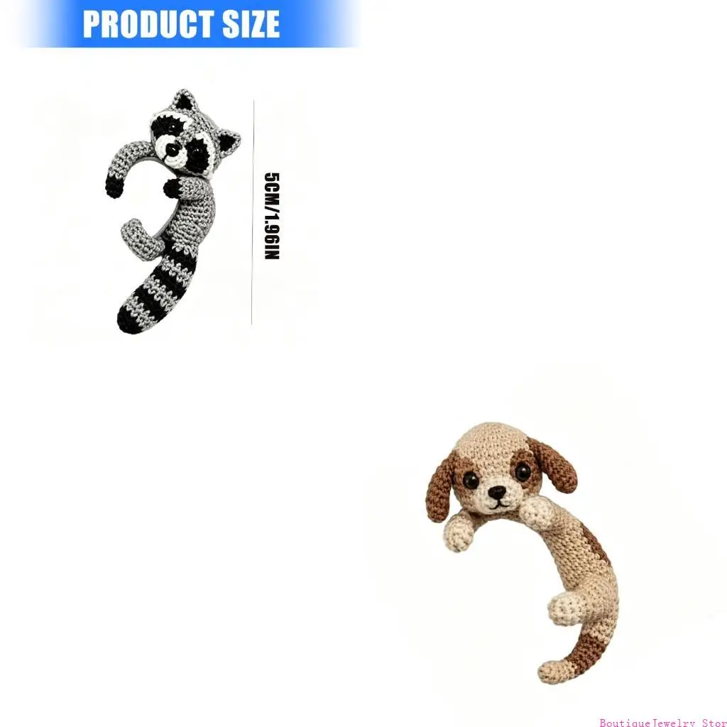 E1PE Soft yarn animal ear cuff with no piercing wear for outfit detail