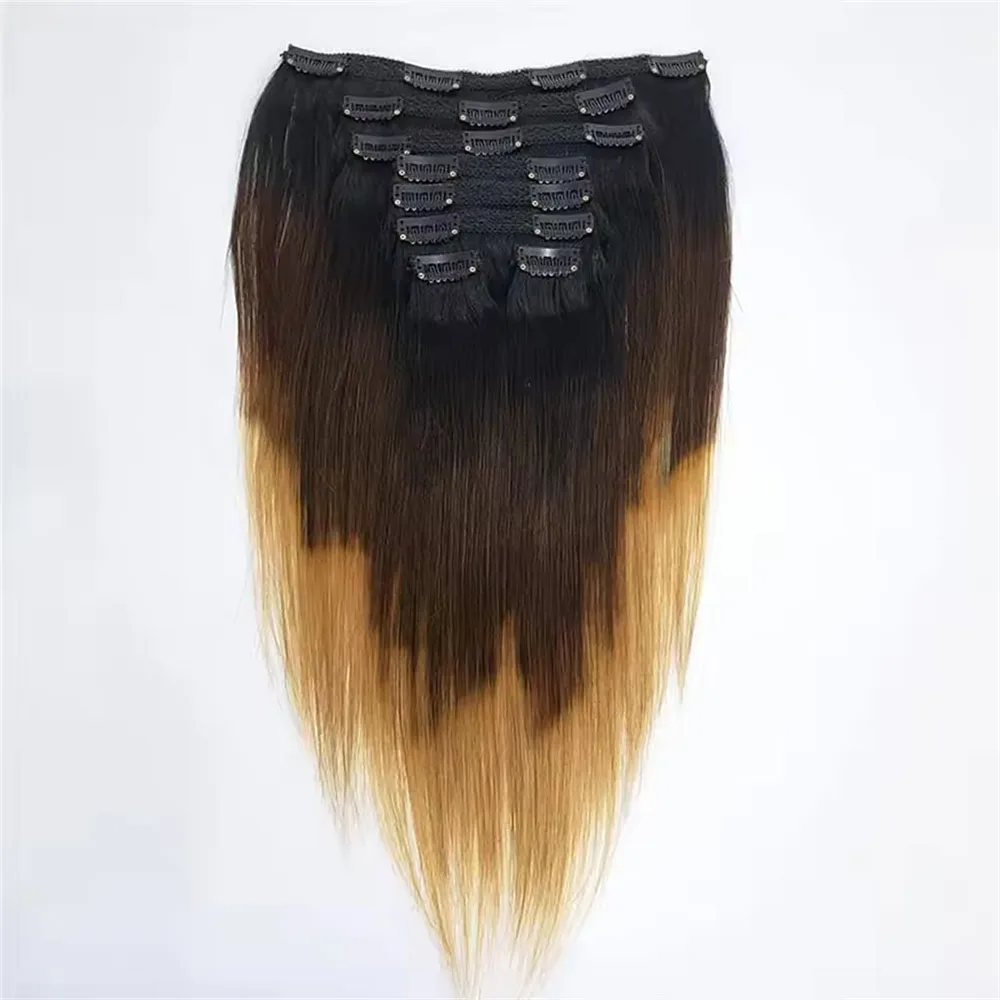 1B/27 8 قطعة مستقيم كليب في شعر مستعار بشري 8-24 بوصة 120 جرام 18 مقاطع 100% البرازيلي شعر بشري حقيقي للنساء السود #2