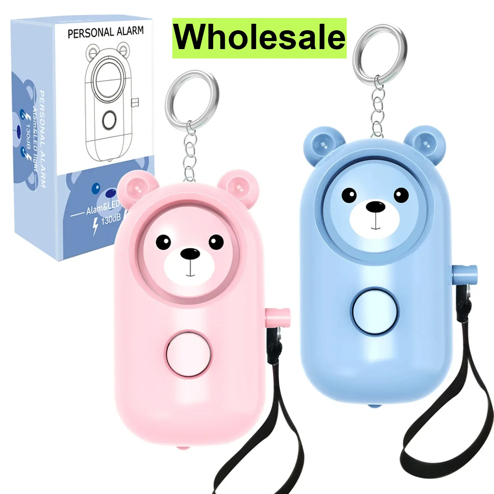 Wholesale Safety Scream Loud Emergency Alarm Keychain H1 Personal 130dB Anti-wolf Self Defense Alarm Security Protect Alert