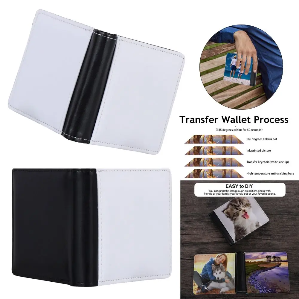 Sublimation Rohlinge Brieftasche Pu Leder Brieftasche für Frauen Männer DIY Geschenk Multi Karten halter Brieftasche