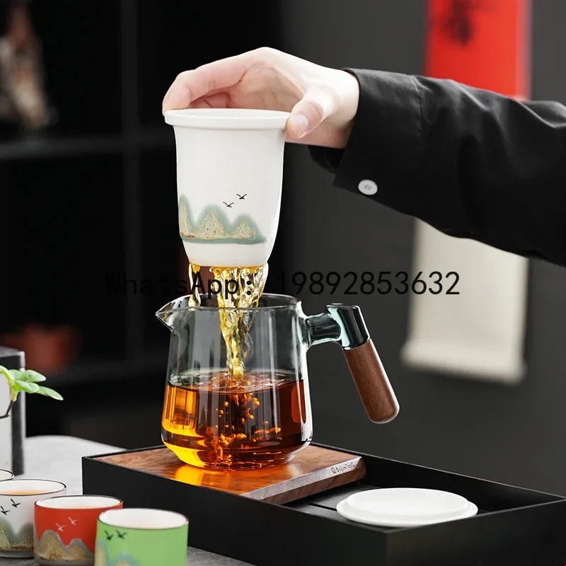 

a-15 travel tea set - "a thousand miles of rivers and mountains" cultural & creative gift box set - teapot & teacup gift set