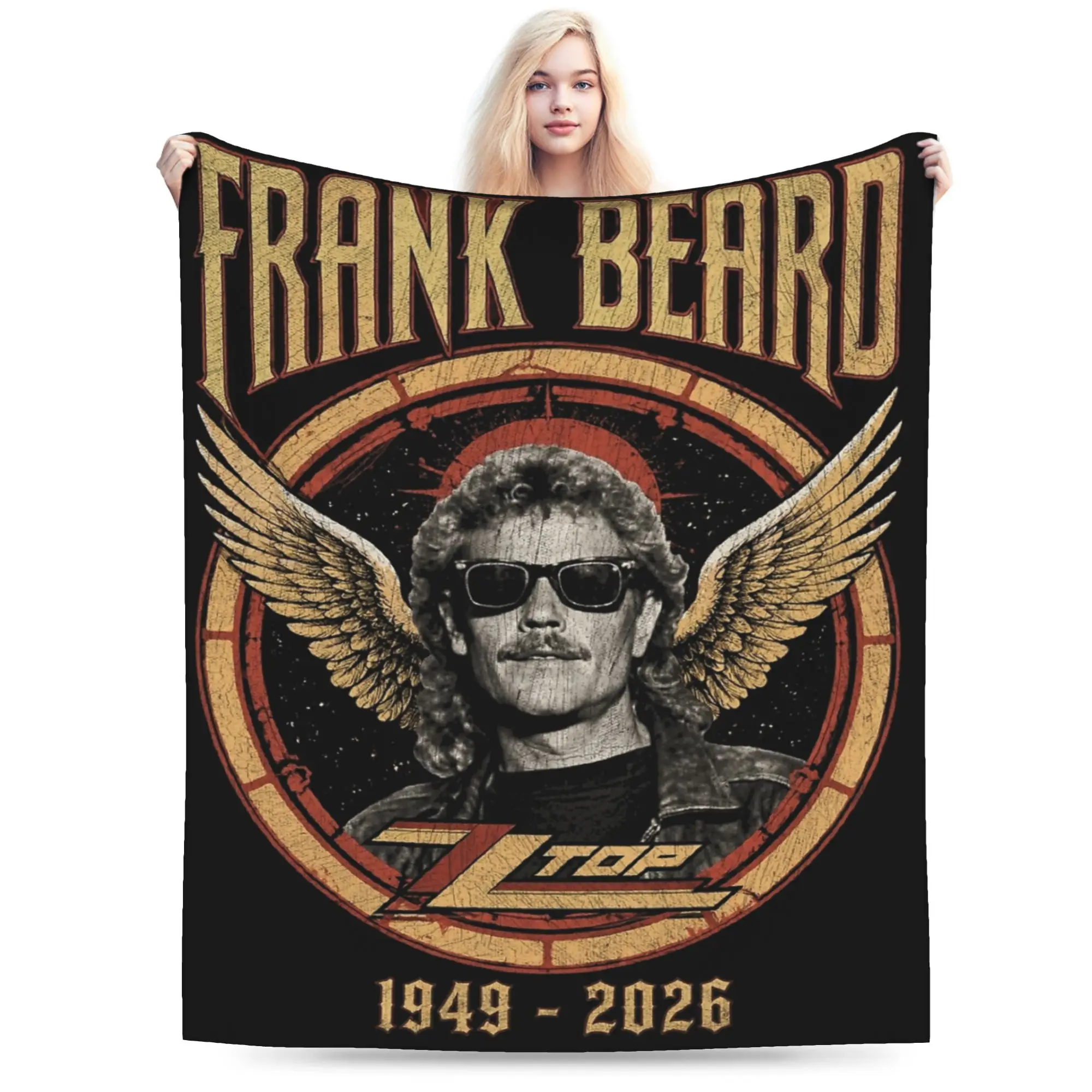 RIP Frank Beard Throw Blanket for Couch  Fuzzy Soft Plush Blanket 50x60 Inches Multi-size Bedspreads for All Seasons