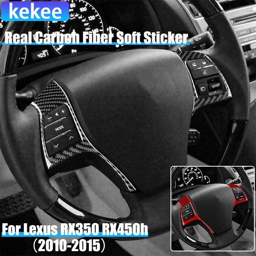 

Настоящее углеродное волокно, автомобильные аксессуары, кнопка водителя, декоративная накладка, мягкая наклейка для Lexus RX350 RX450h 2010 2011 2012
