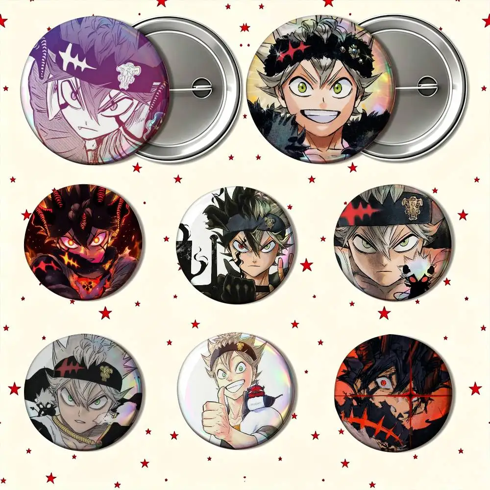 Popular Black Clover Asta Enamel Pin Tinplate Round Brooch Cosplay Nijigen Otaku Culture Badge 25mm