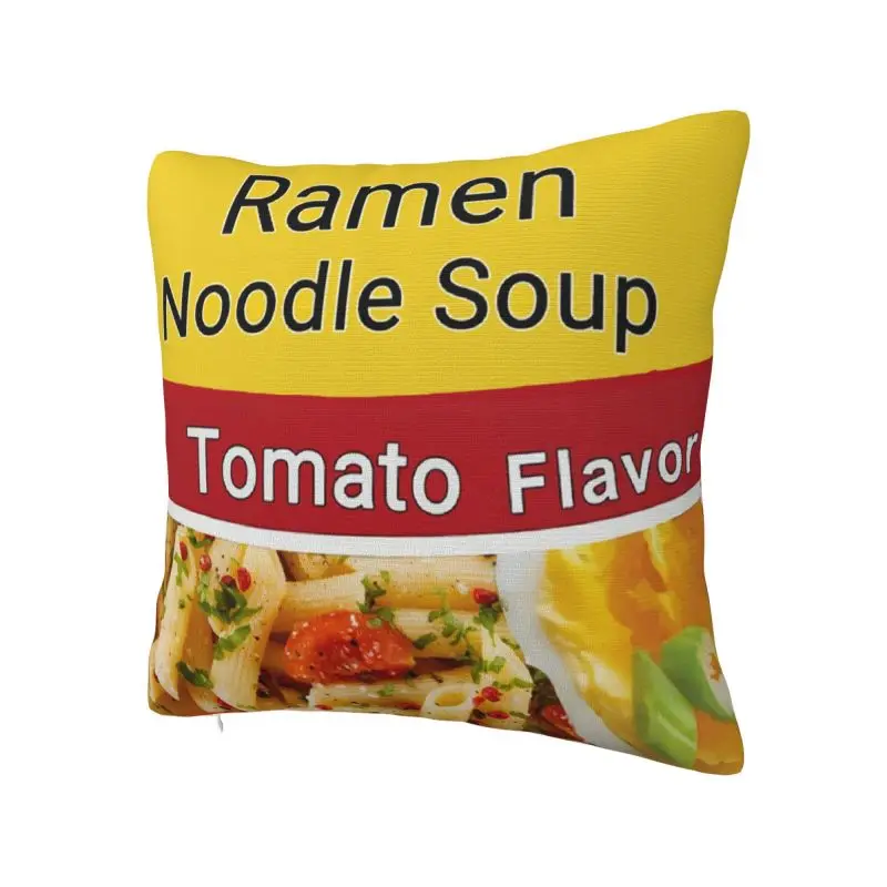 Custom Ramen Noodle Soup Tomato Flavor Cushion Cover 45*45cm Polyester Throw Pillow Case Home Decorative Bedding Sofa Pillowslip