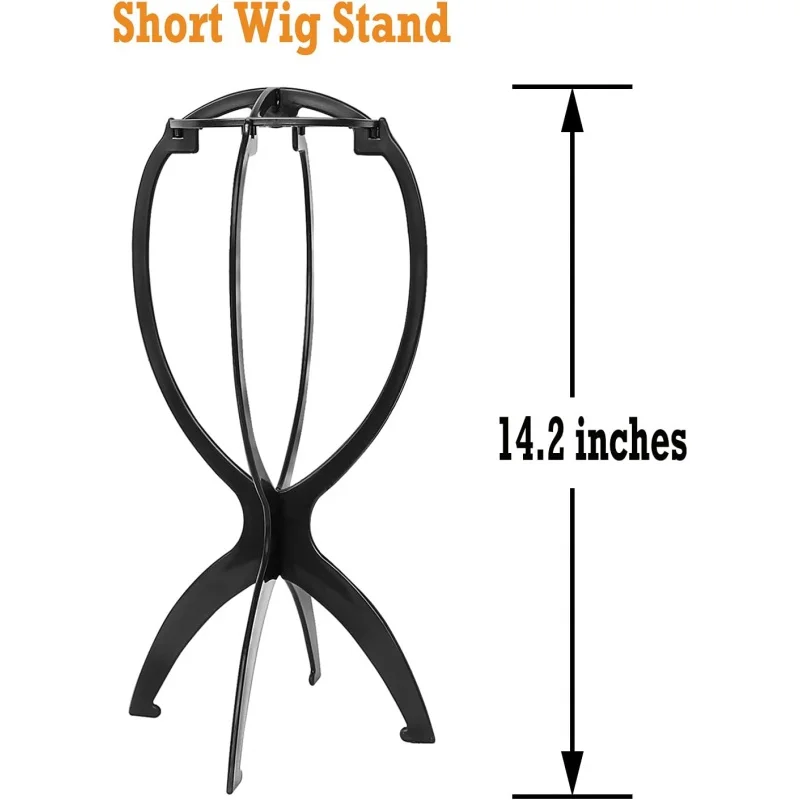 6 Pa wig stand 14.2 Inches wig holder for multiple wigs (Bla) (Bla, 4)