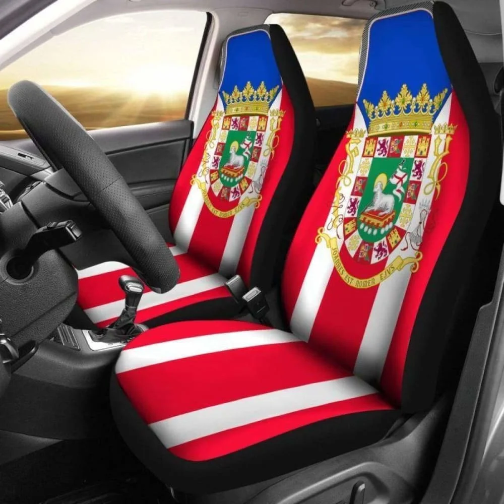 Puerto Rico Coat Of Arms Car Seat Covers Pack of 2 Universal Front Seat Protective Cover