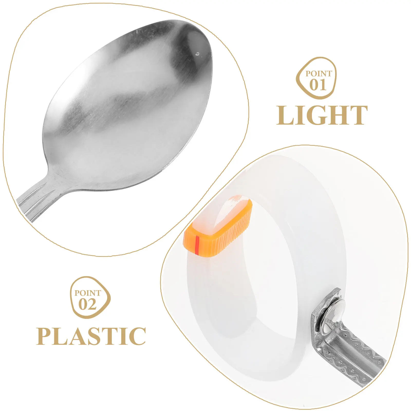 Adaptive Spoon Stainless Steel Plastic Non Slip Handle Portable Elderly Arthritis Disabled Person Utensil Elderly