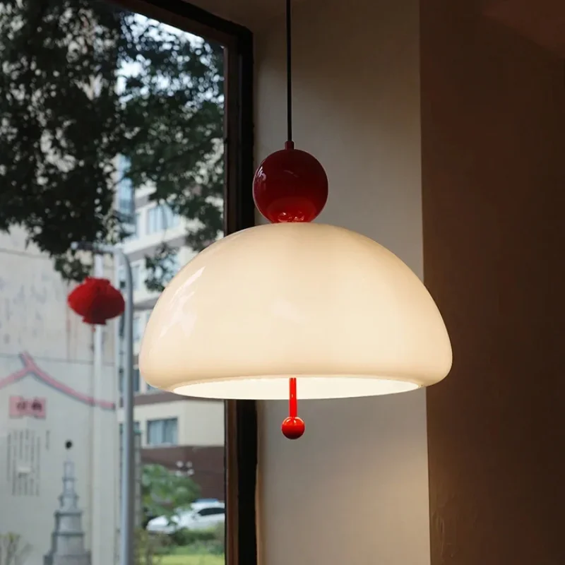 

Bauhaus Medieval Retro Pendant Light for Living Room Cream Glass Bedroom Tea Room Study Bar Colorful Modern Pendant Lamp E27