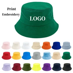 Hurtownia Niestandardowe logo Bucket Hat Dla Kobiet Bawełna Panama Fisherman Cap Mężczyźni Outdoor Floppy Reversible Hip Hop Sun Hats Gorros Bob