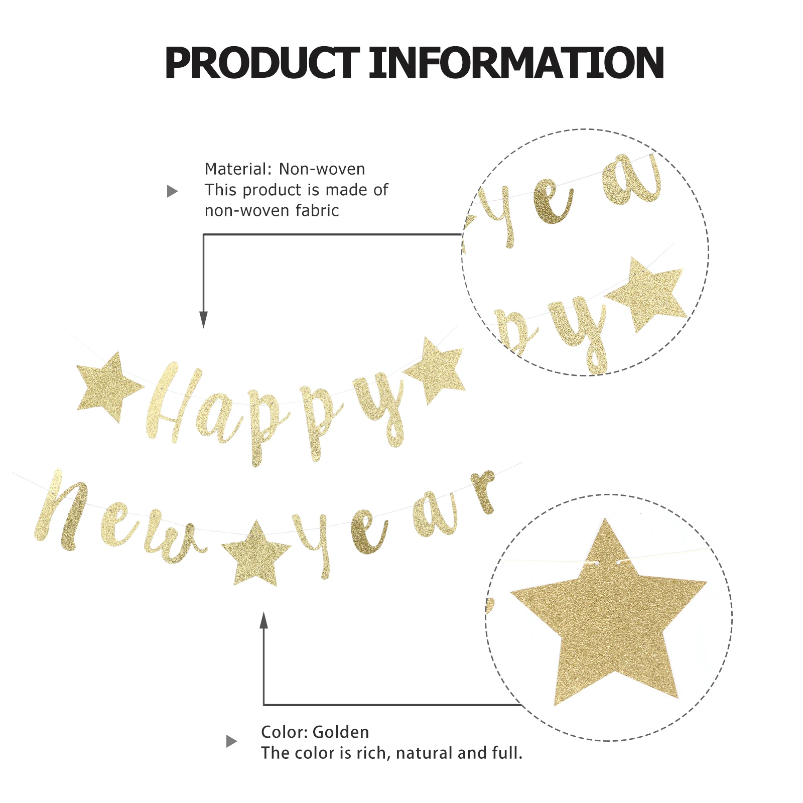 

2021 New Year Garland 10M Non Woven Happy New Year Hanging Banner Festival Banners Photo Background Wall Ceiling
