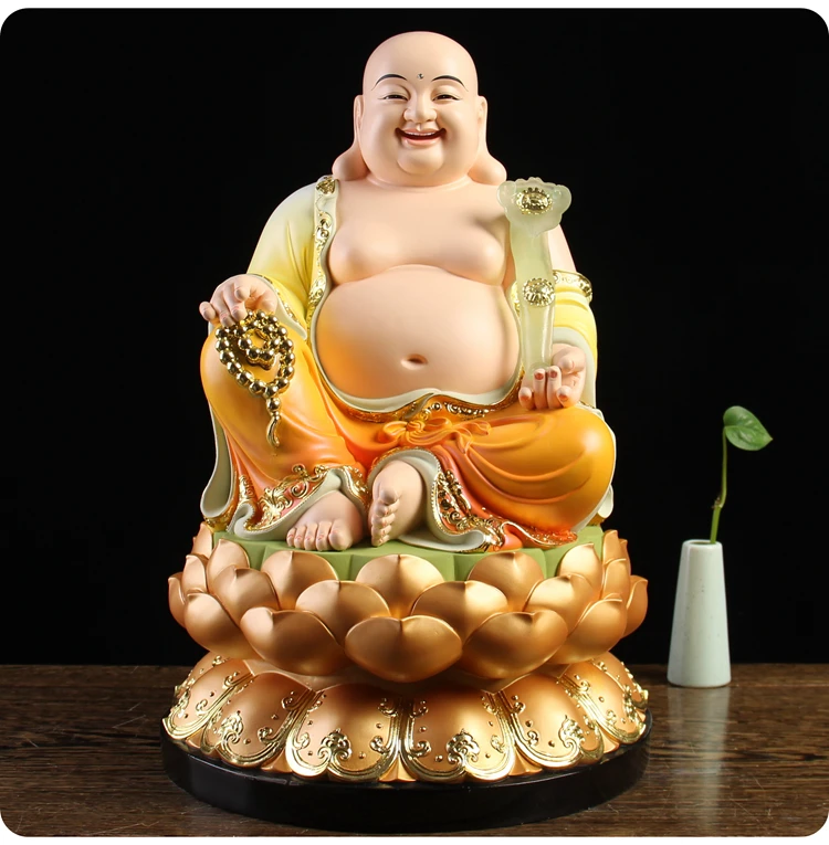 Southeast Asia GOOD LARGE Buddha statue Home store company Shrine LUCK RUYI God of wealth Maitreya Sculpture