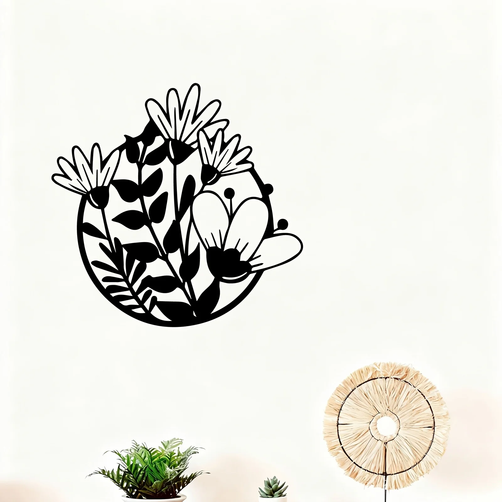 Modern Floral Aluminum Wall Art 12x16 Inch Waterproof Rustproof Metal Decor for Living Room Bedroom Home