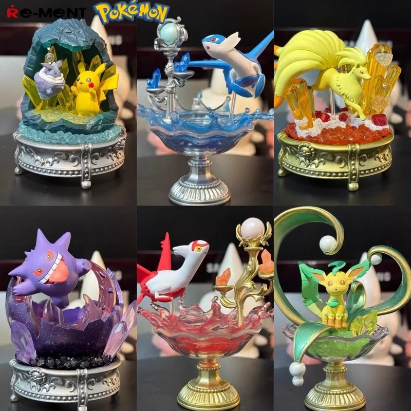 

Новый Re-Ment Pokemon Mysterious Miracle Of Sparkling Gemstones, миниатюрная модель сцены, модная коллекция слепых коробок, экшн-модель, игрушка
