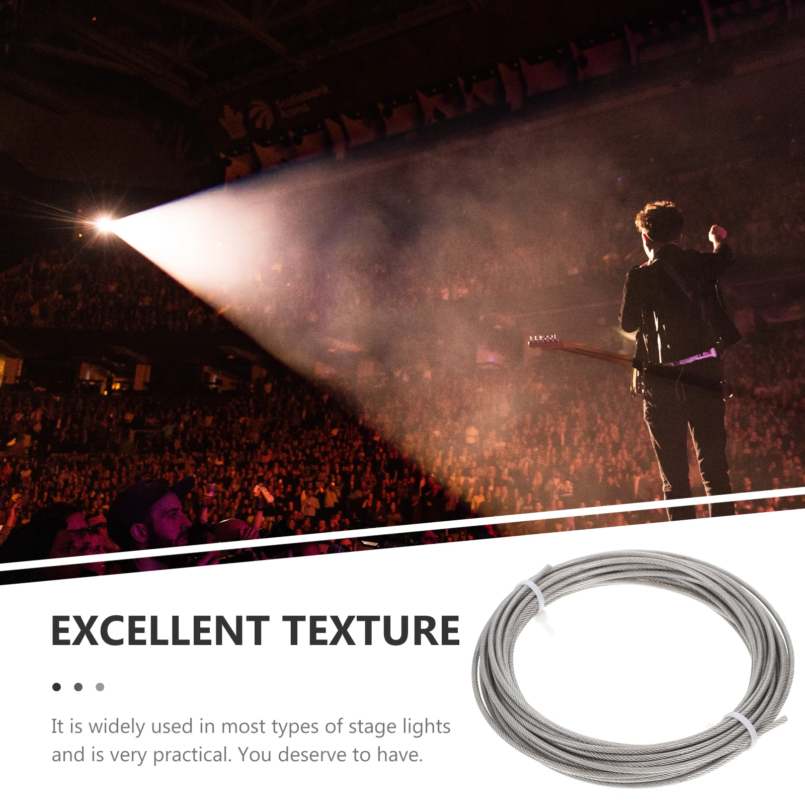 Stainless Steel Wire Rope 304 PVC Coated Stage Lamps Safety Cable Load Duty Lighting Accessory Hardware