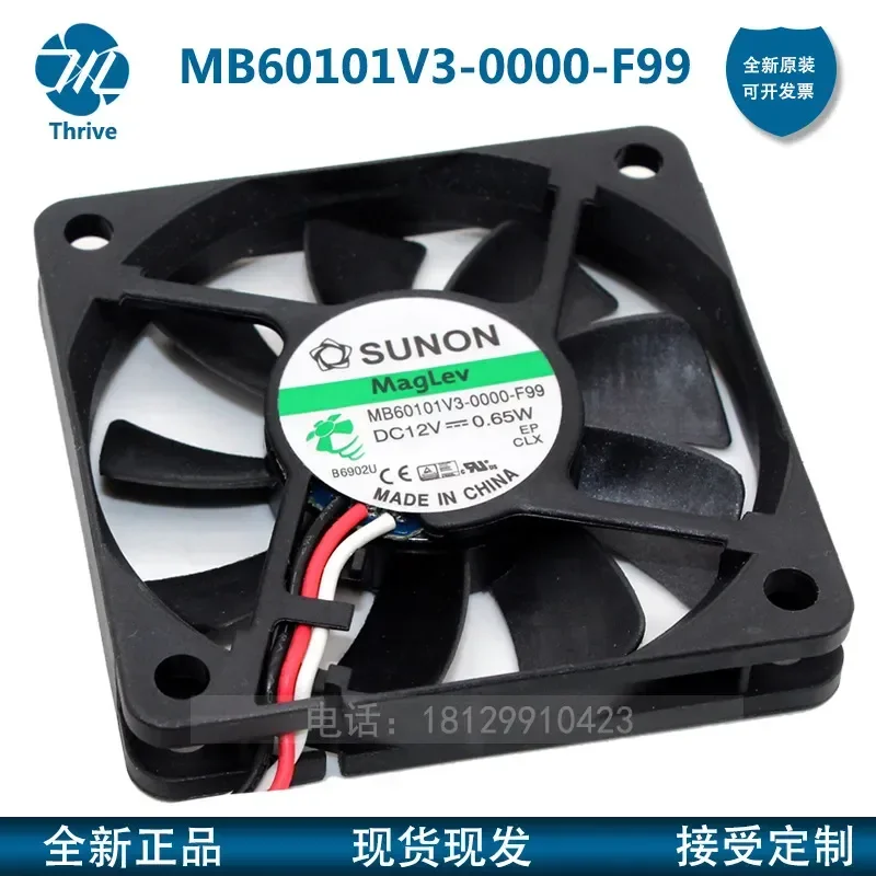 For MB60101V3-0000-F99 A99 SUNON 12V 6010 6cm Ultra-Thin Silent Cooling Fan