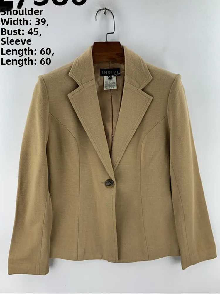 

Chic Briti Sle Long Sve Color Single-Breasted Coat for Young Women Commute Sle Winter Collection Polyester