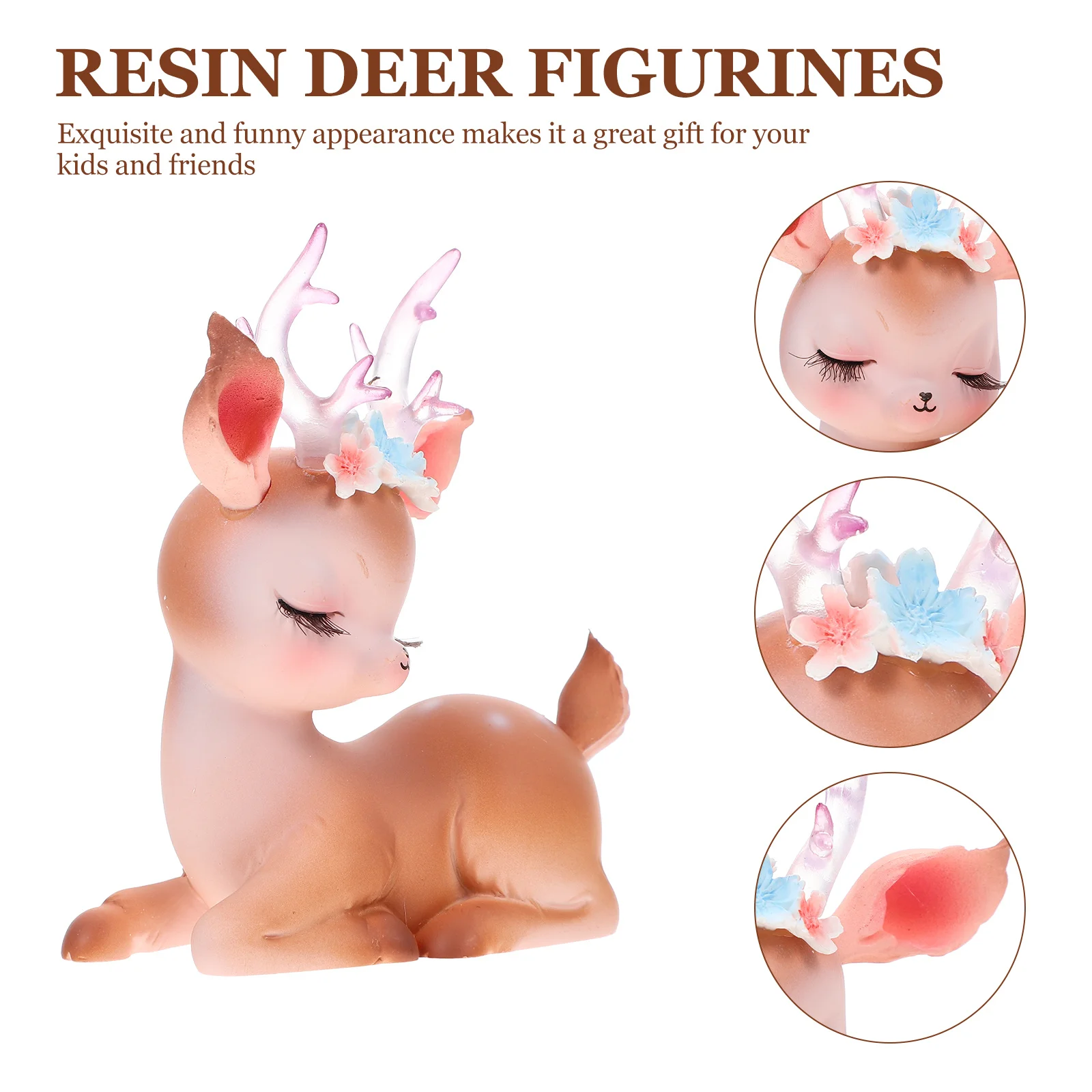 

Decoration Vintage Deer Figurines Reindeer Statue Car Interior Ornament Resin Office Desktop Home Decorations