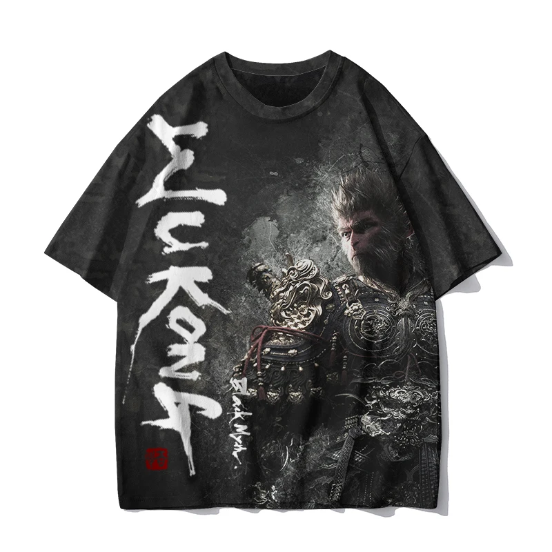 Black Myth Wukong Printed Graphic Short Sleeve Tees New Fashion Casual T Shirts High Quality T-shirt