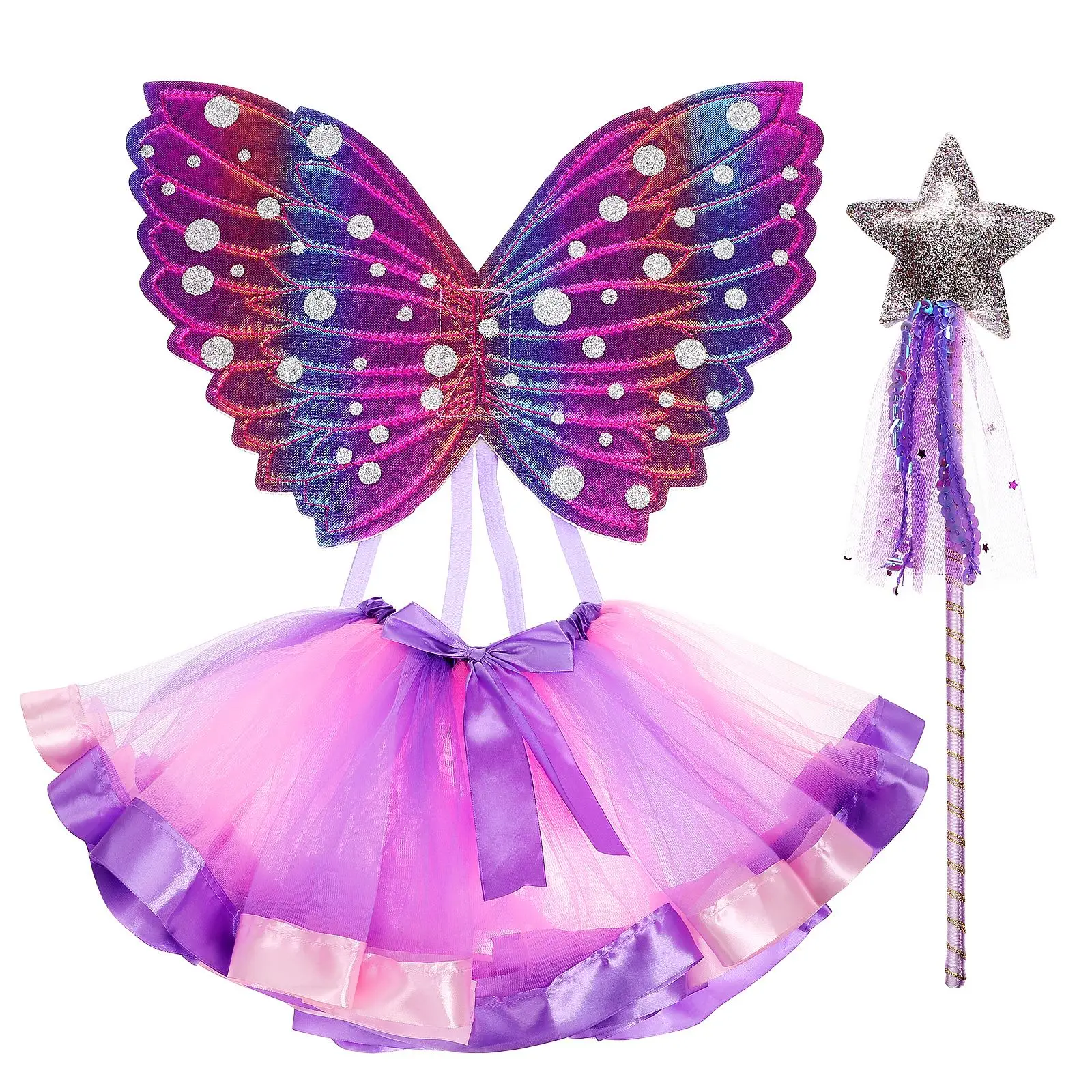 

1 Set Butterfly Costume Kids Dress Up Clothes Wings Fairy Costume Wings Tutu Skirt Cosplay Costume