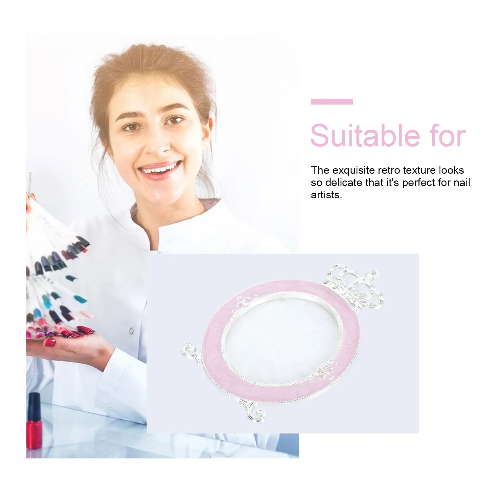 

1Pcs Nail Art Display Board Eye-Catching Crown Design Retro Manicure Display Frame Nail Salon Showing Stand Photo Prop