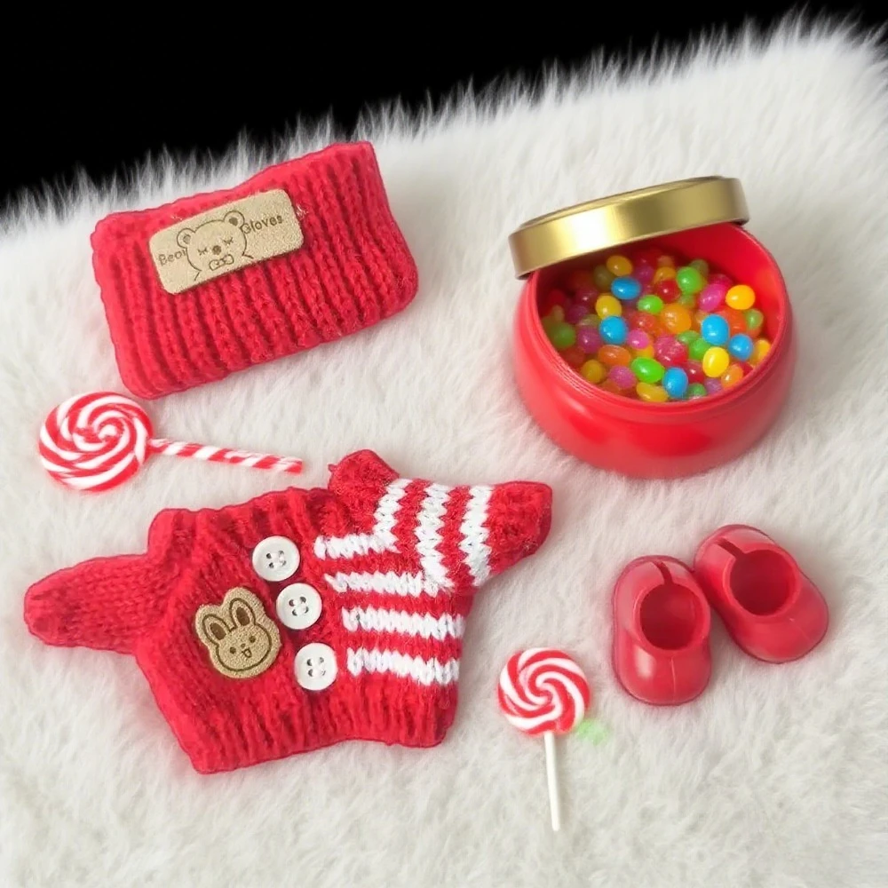 

Для 15/17 см Labubu, мини-полосатая одежда, джинсы, шапки, обувь, сумка, крутой красивый комплект Labubu V1 V2, одежда, аксессуары, подарок