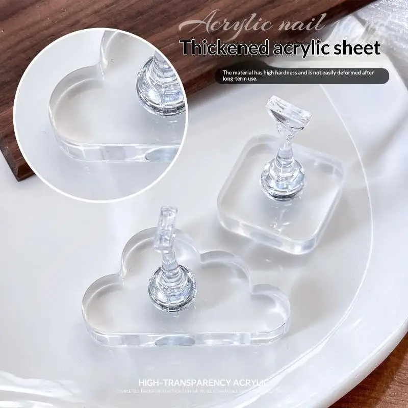 Magnetic Nail Practice Base Acrylic High-Transparency Magnetic Thickened Base Nails Holder